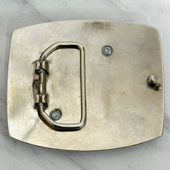 Rhinestone Studded N Letter Initial Monogram Silver Tone Belt Buckle - Picture 5 of 14